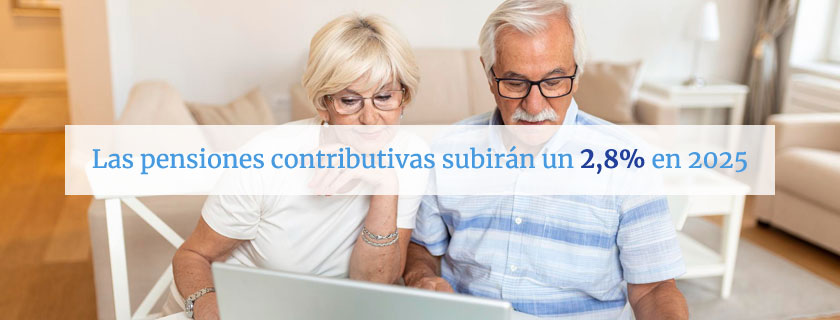 Las pensiones contributivas subirán un 2,8% en 2025